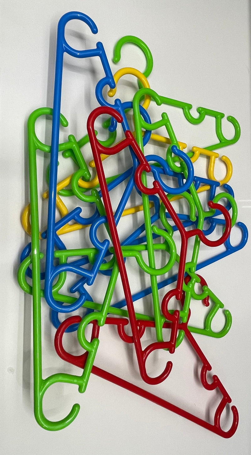 20 Grucce colorate per bambini in plastica con scanalature per armadi bebè sempre ordinati