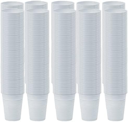 1000 Bicchieri plastica 200cc bianco usa e getta resistenti monouso 200 ml per bar feste all'aperto riciclabili