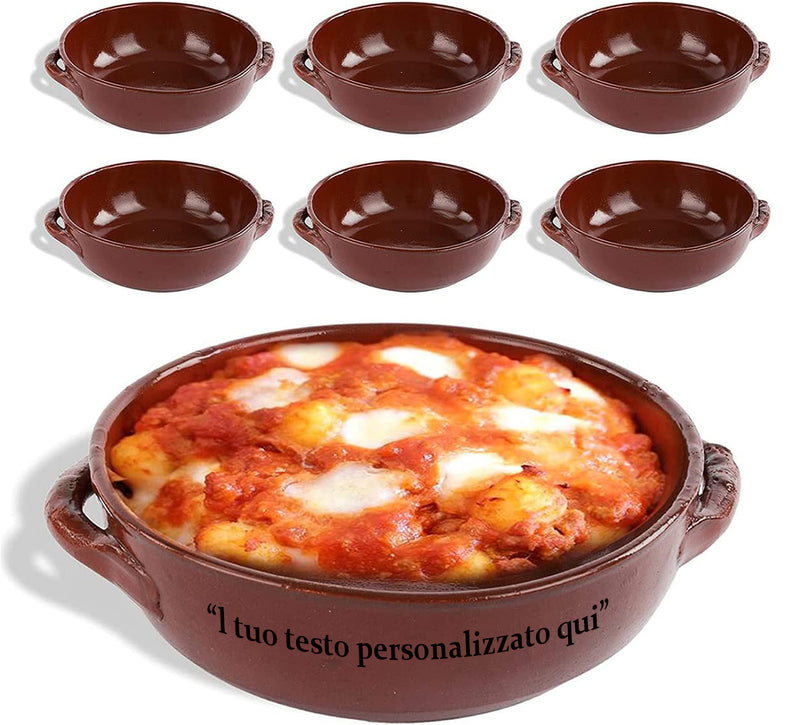 6 tegamini in terracotta terrine da forno diametro 15cm 100% Made in Italy Pasta al forno e ricette deliziose sapori tradizionali