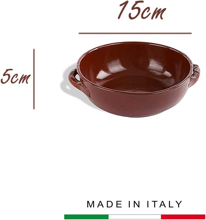 6 tegamini in terracotta terrine da forno diametro 15cm 100% Made in Italy Pasta al forno e ricette deliziose sapori tradizionali