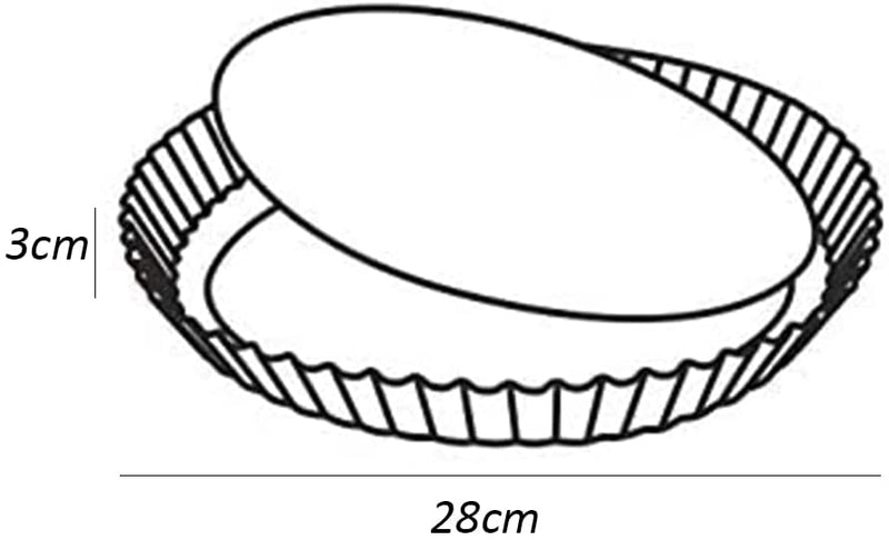 Stampo per crostata 28 cm fondo amobivile in metallo antiaderente nero quiche e torte salate teglia dolci comoda estrazione semplice della torta