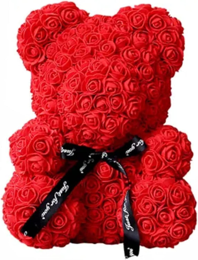 Orsetto di rose rosse 25cm altezza con lucine Led in omaggio fantastica idea regalo Orsacchiotto di rose anniversario regalo per lei con scatola trasparente