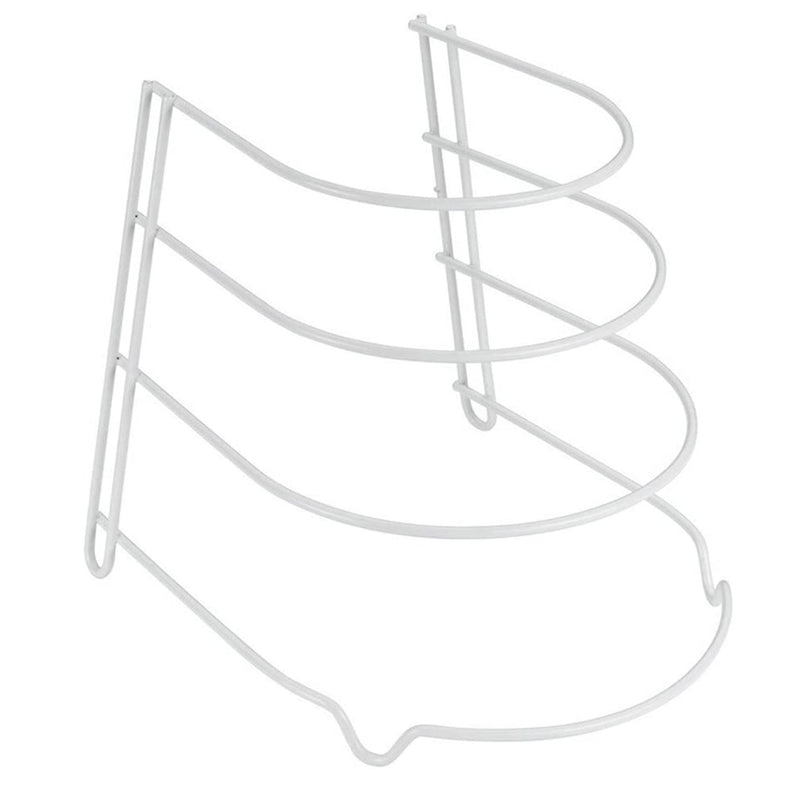Porta tegami organizer pentole e padelle da 4 posti in filo metalli bianco 26,5cm x 24,5cm x 24cm