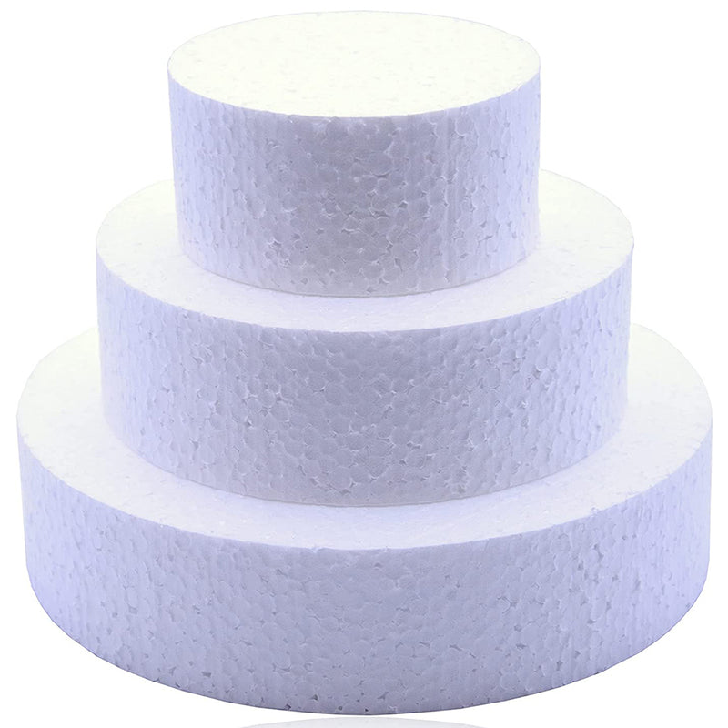 Torta polistirolo 3 piani 10-15-20cm diametro altezza 5 cm torta finta per cake design decorazioni tre livelli componibili polistirolo pieno